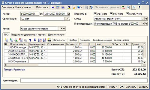 Отчет о розничных продажах